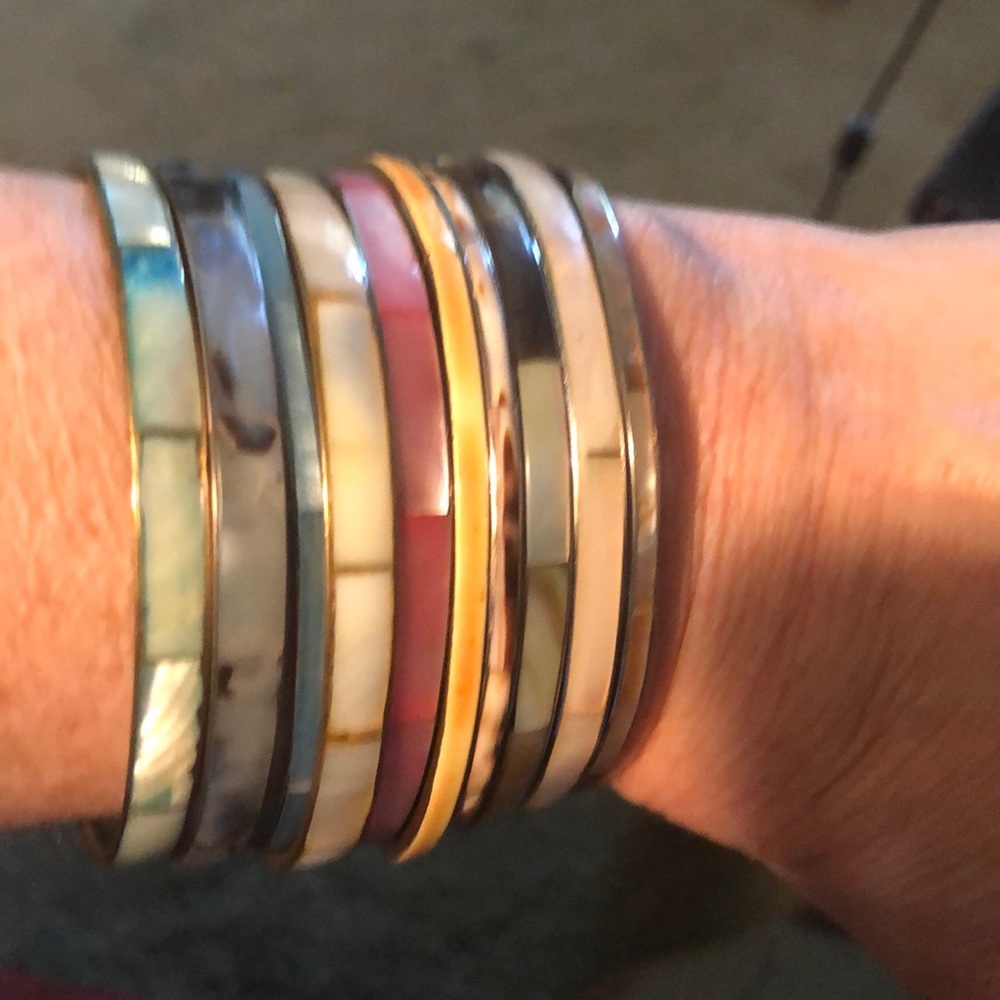 Mother of Pearl Bangle Bracelets (10)